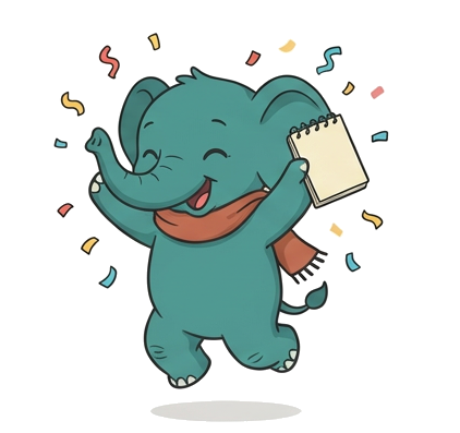 Stompy celebrating